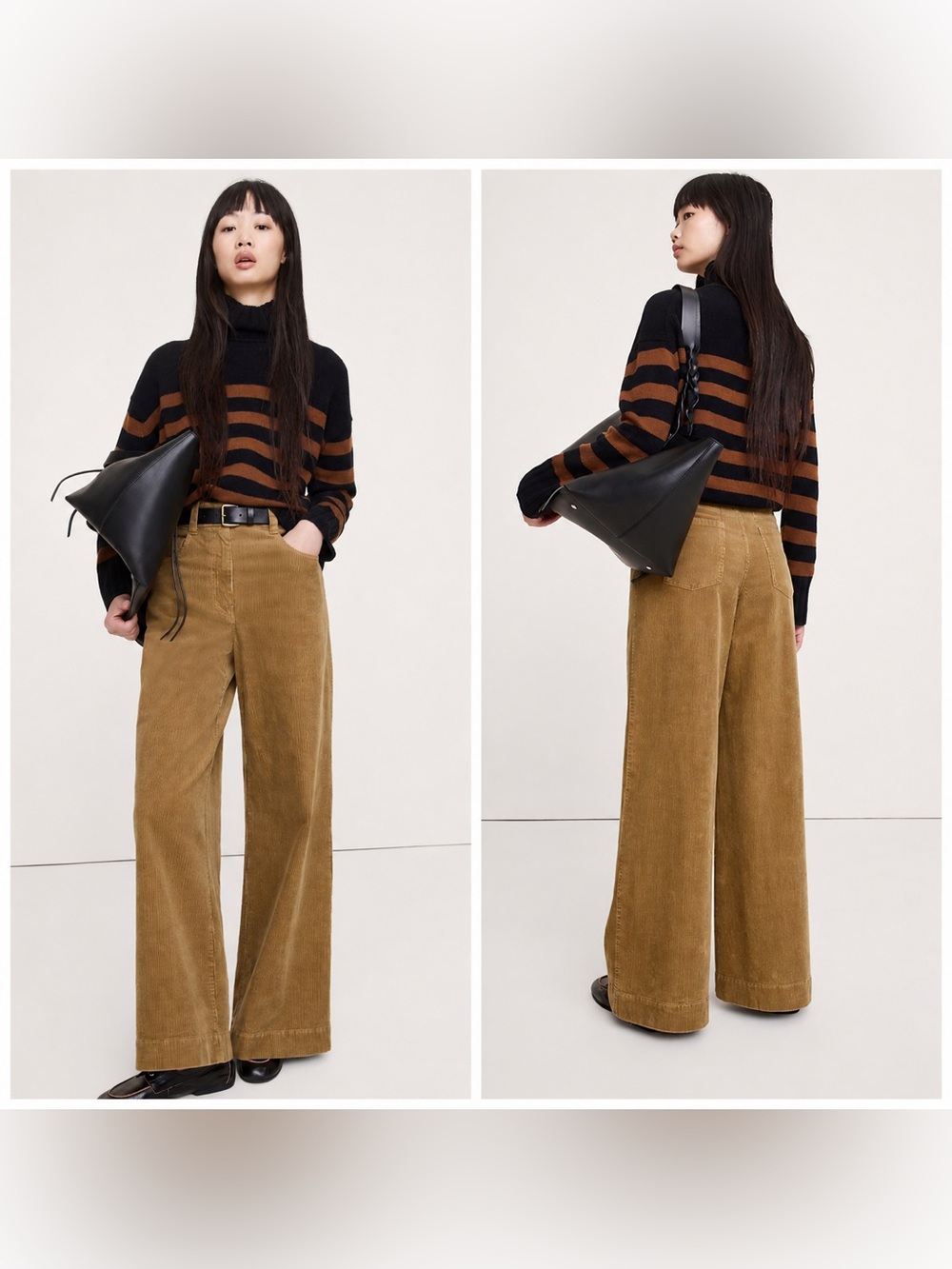 Banana Republic Pants Womens 4 Brown High Rise Wide Leg Corduroy Trouser
